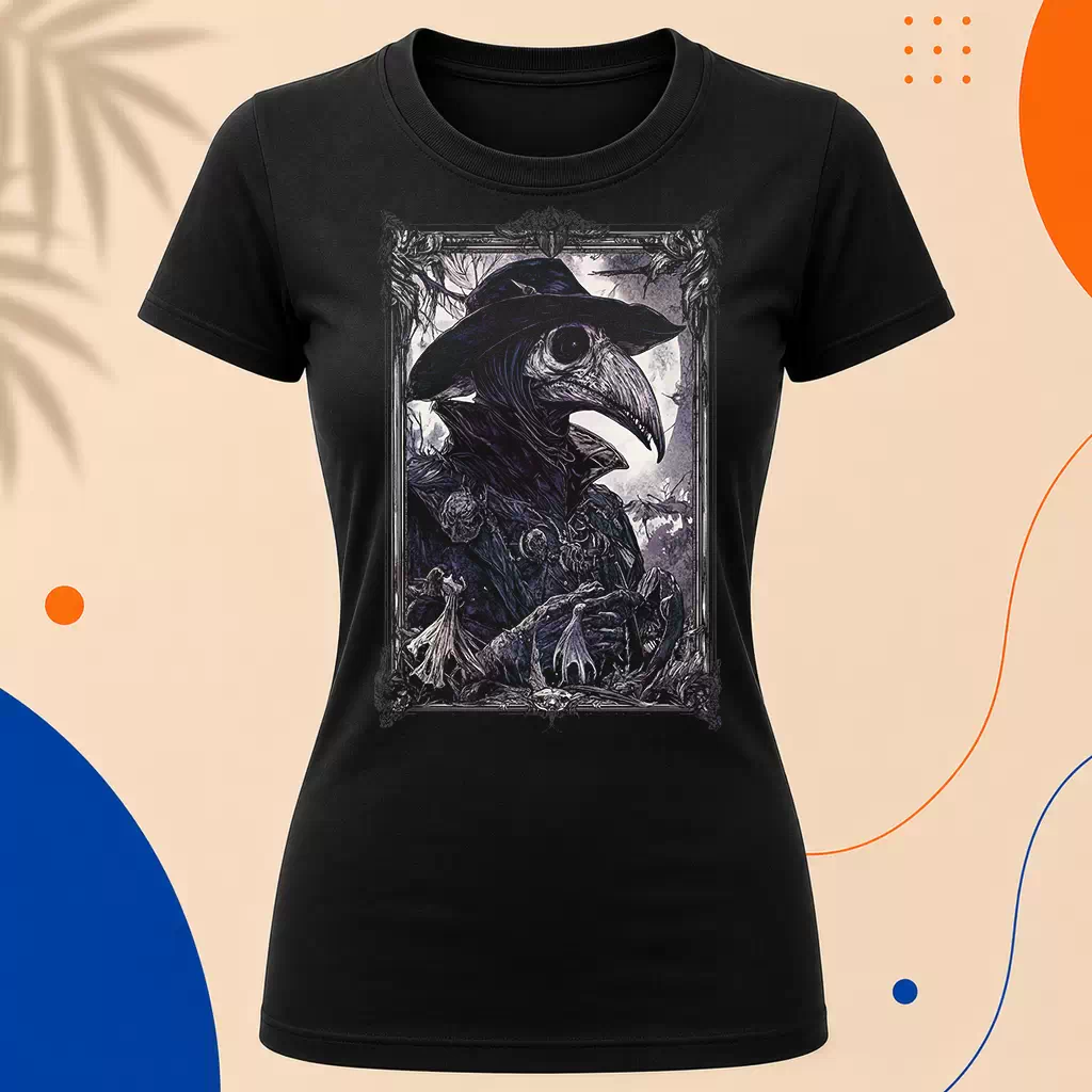 Dámské tričko - Noční Mor – Plague Doctor - Morový Doktor